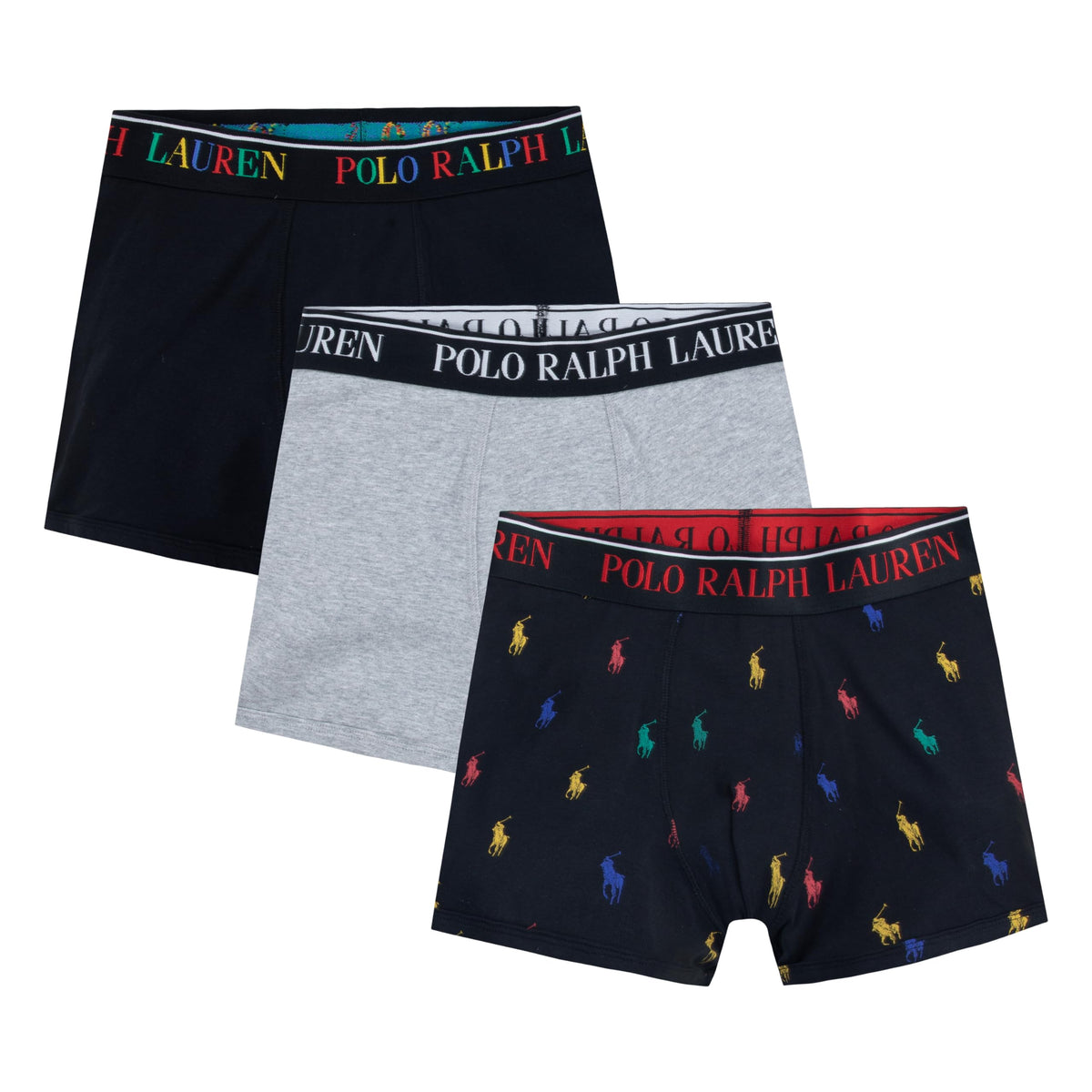 Polo Ralph Lauren Boys 3-Pack Boxer Briefs Black Multi/Grey